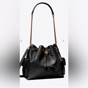 TORY BURCH CHARLIE QUILTED DRAWSTRING SHOULDER BAG 🛍️